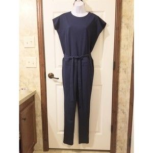 NWT size M Numoco navy short sleeve jumpsuit skinny leg